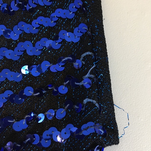 Vintage ILGWU Disco Blue Sequin Cropped Top - L - Picture 12 of 12